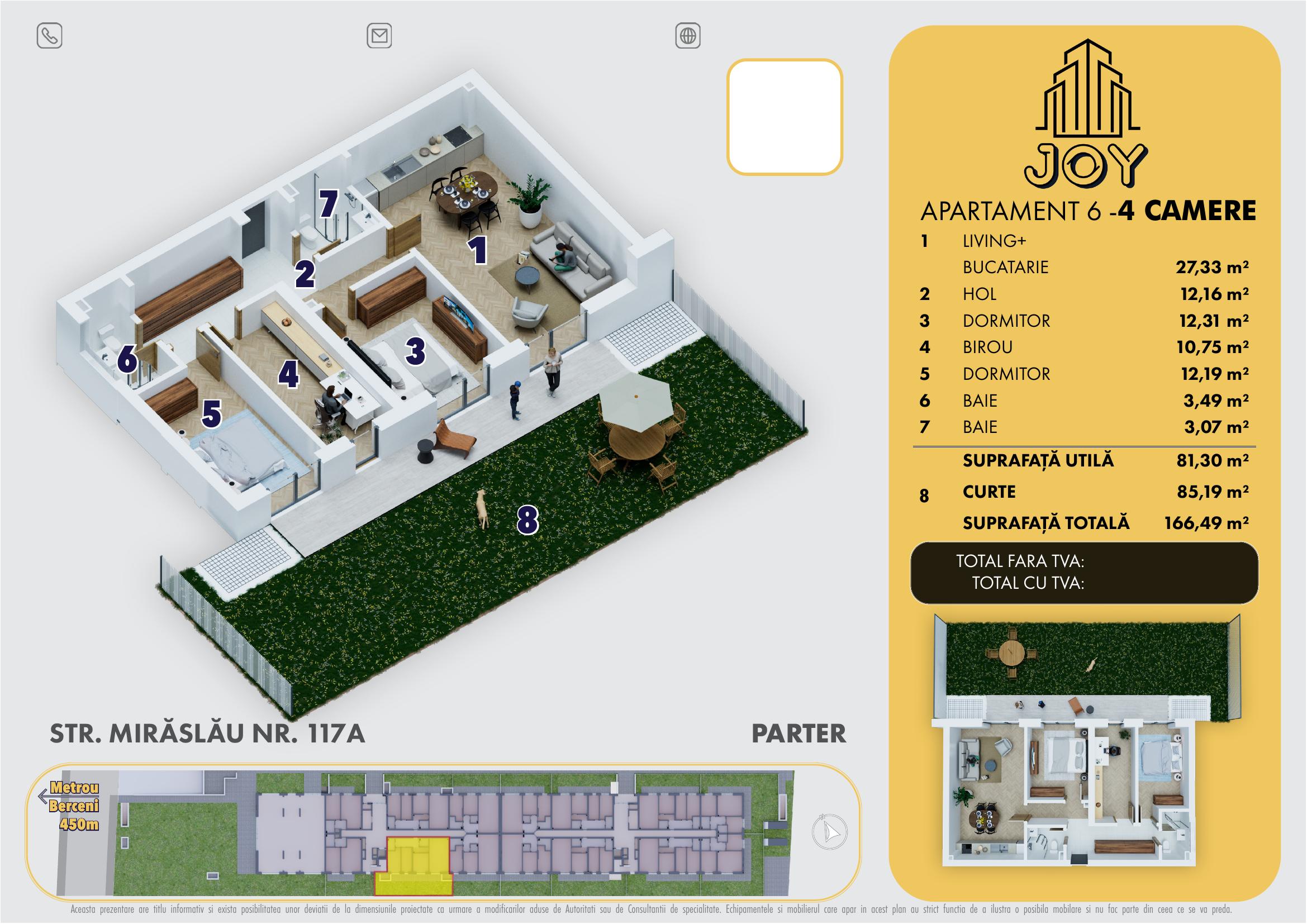 APARTAMENT 6 - 4 CAMERE CU CURTE