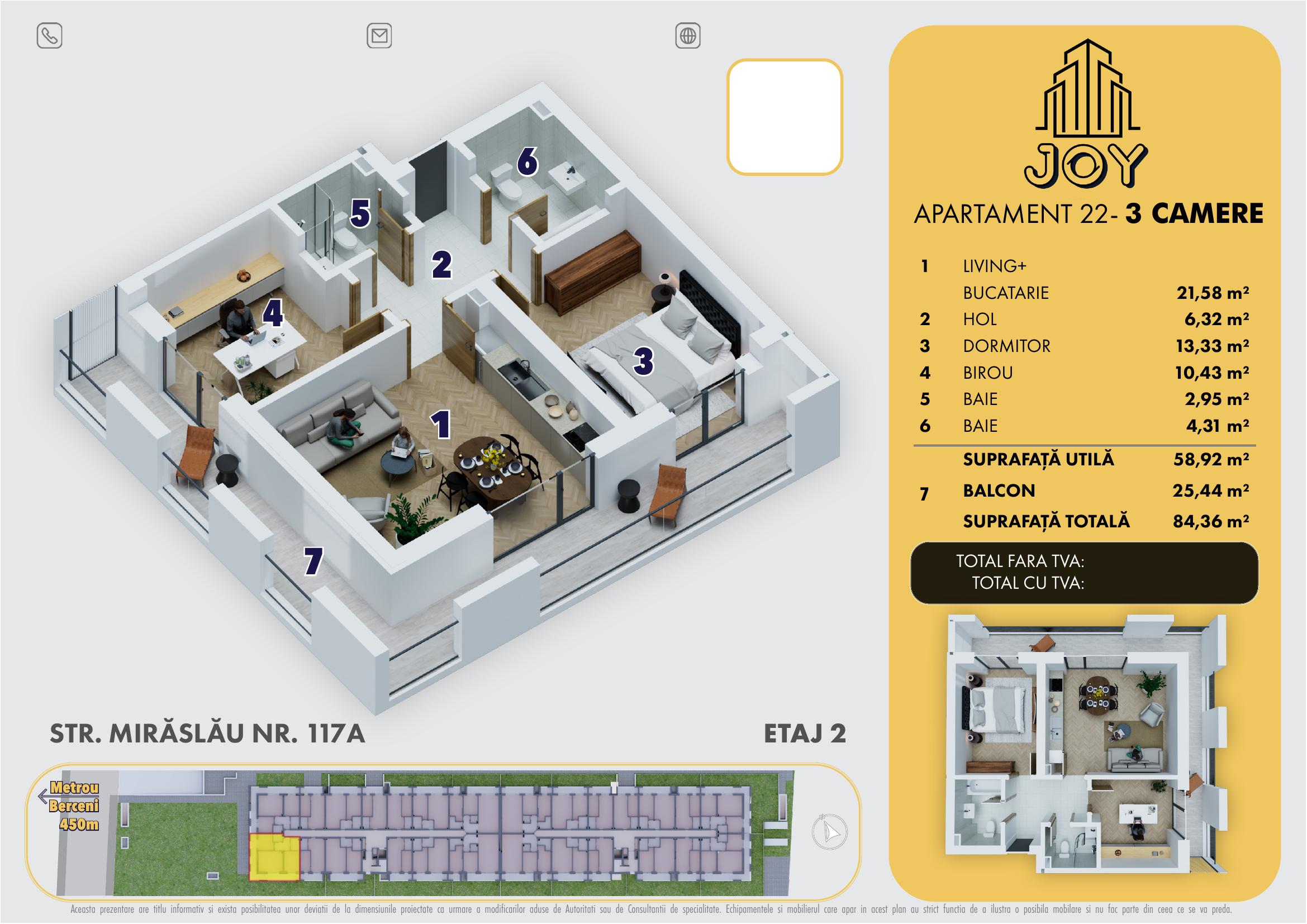 APARTAMENT 22 - 3 CAMERE