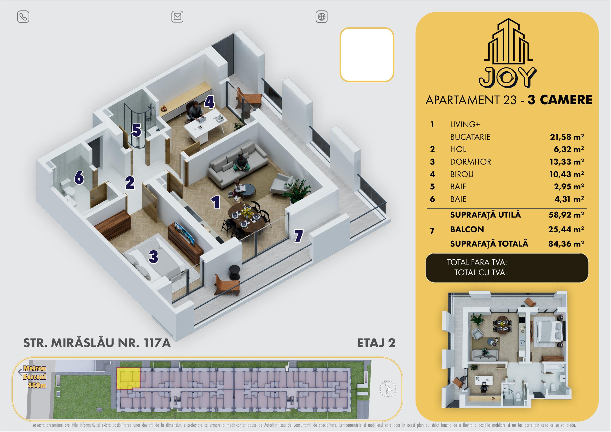 APARTAMENT 23 - 3 CAMERE