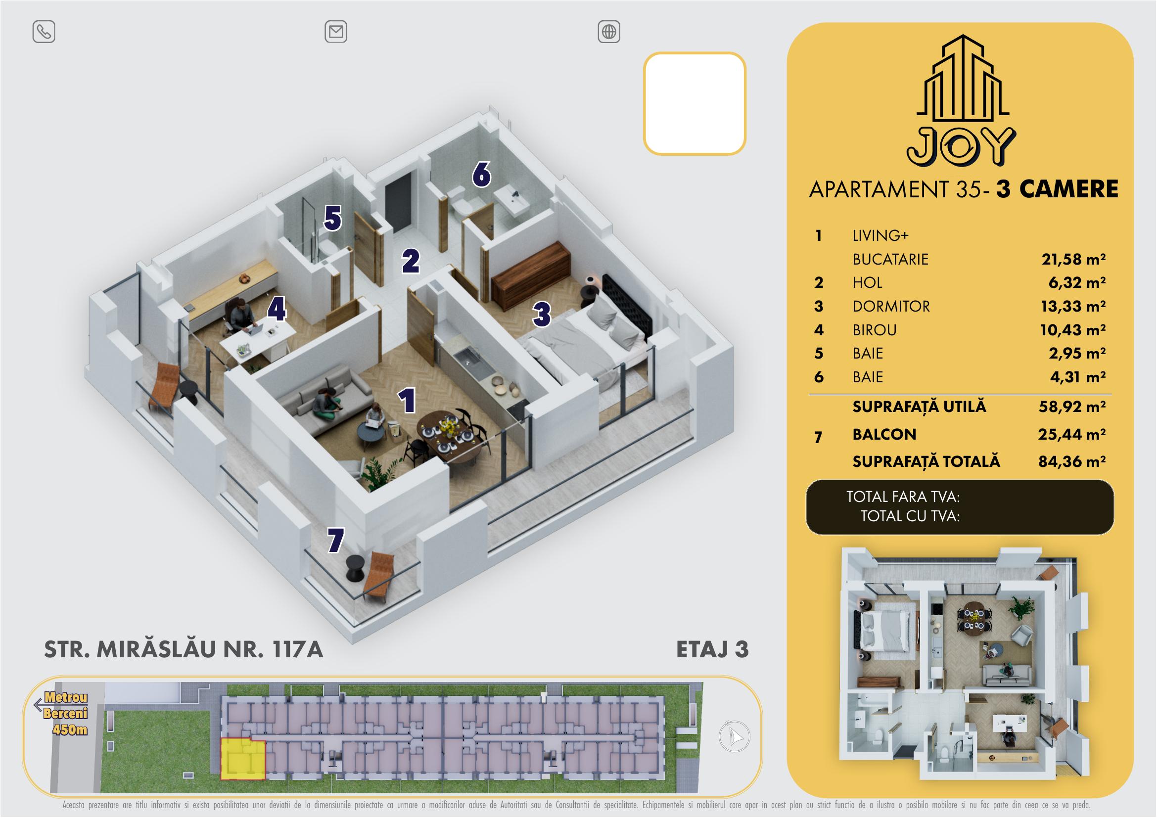 APARTAMENT 35 - 3 CAMERE