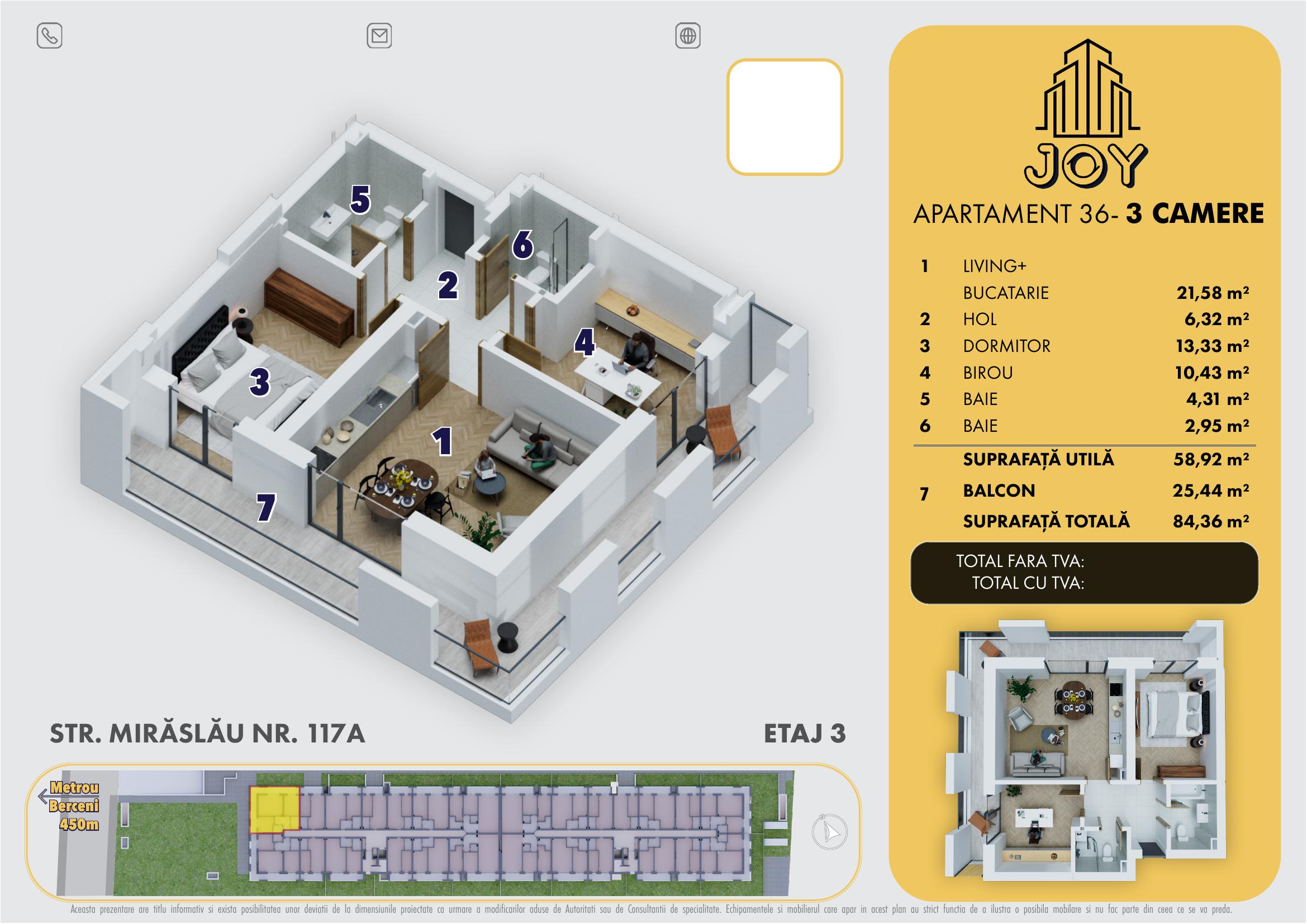 APARTAMENT 36 - 3 CAMERE