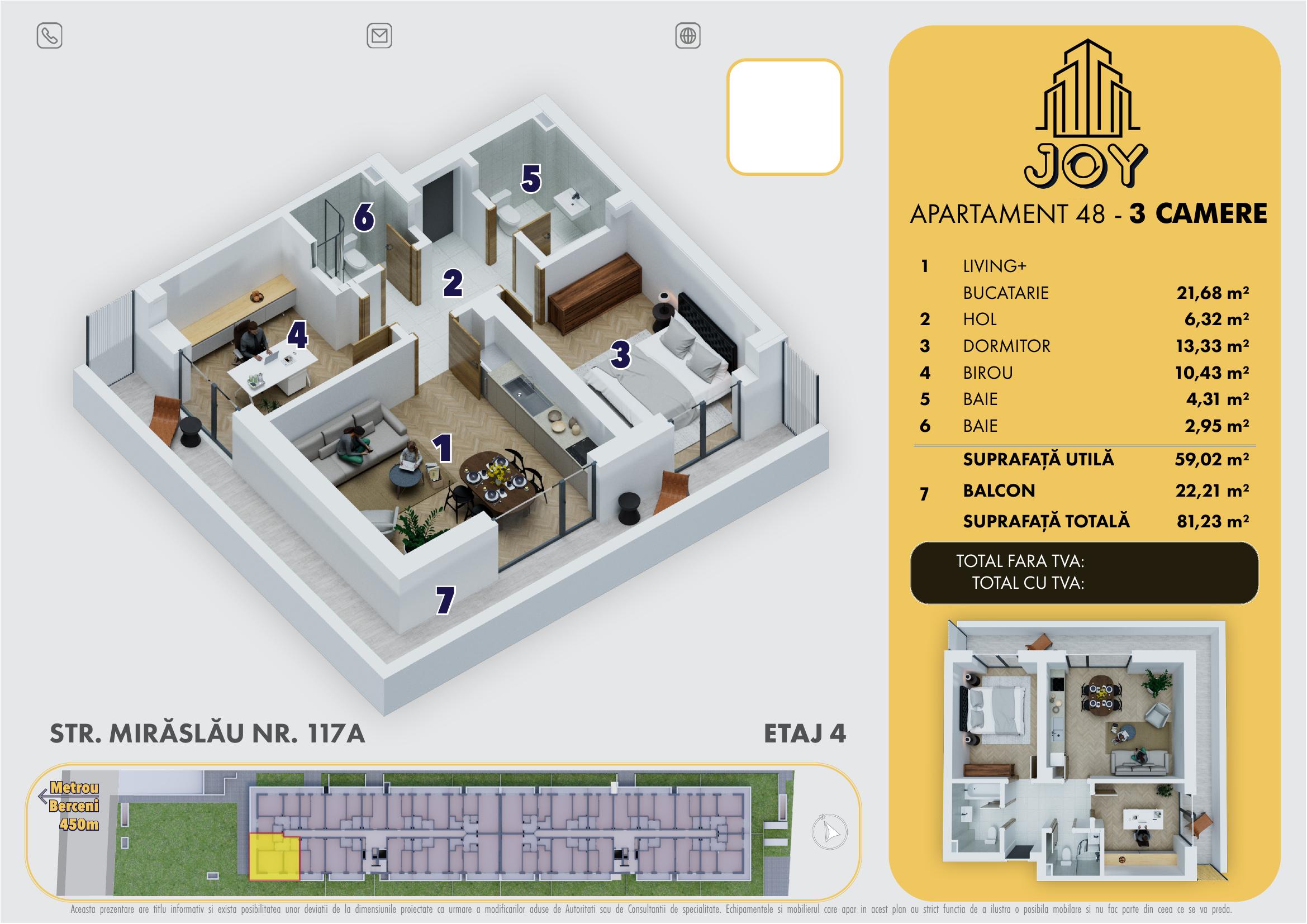 APARTAMENT 48 - 3 CAMERE