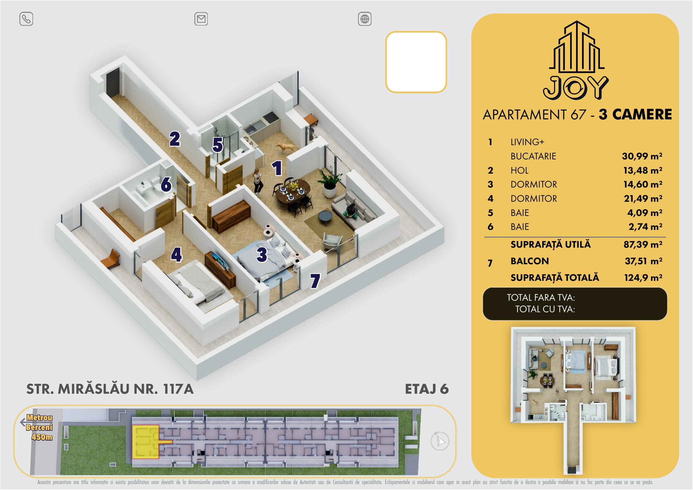 APARTAMENT 67 - 3 CAMERE