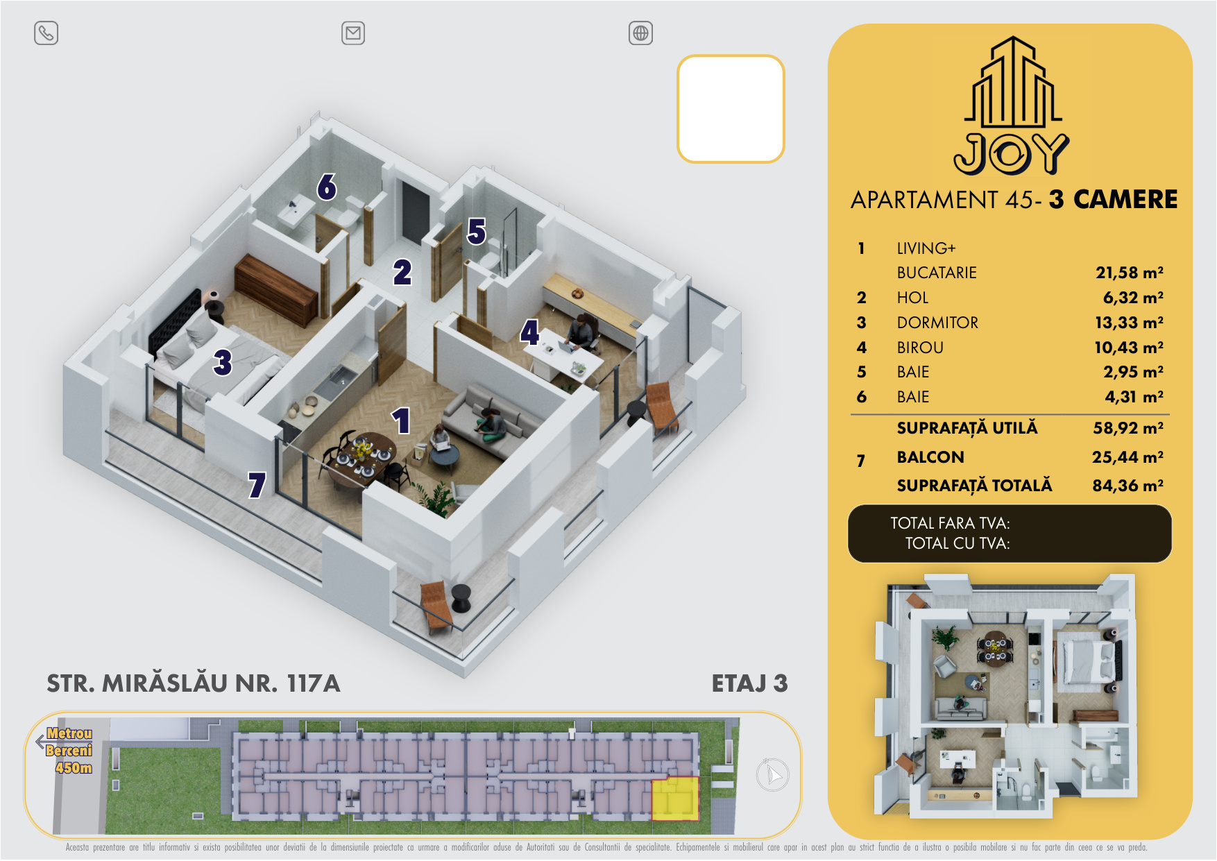 APARTAMENT 45 - 3 CAMERE