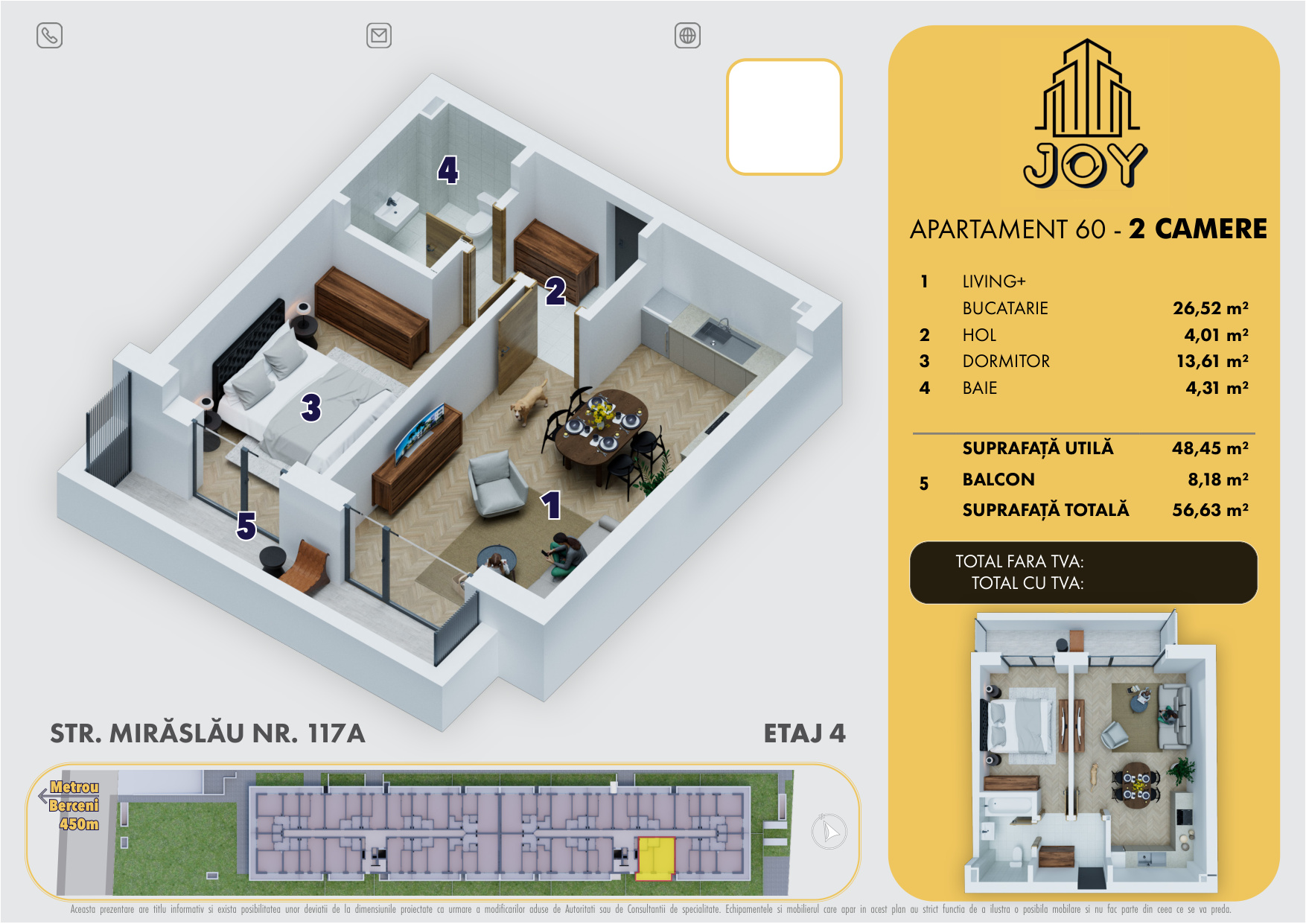 APARTAMENT 60 - 2 CAMERE