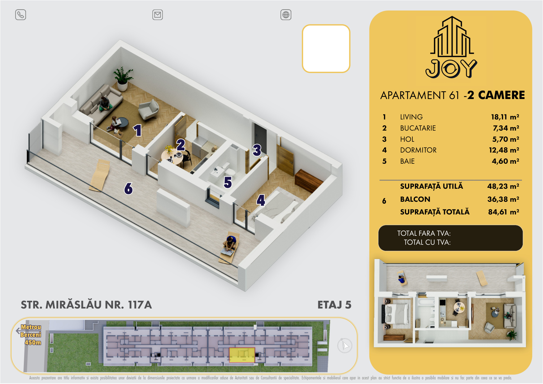 APARTAMENT 61 - 2 CAMERE