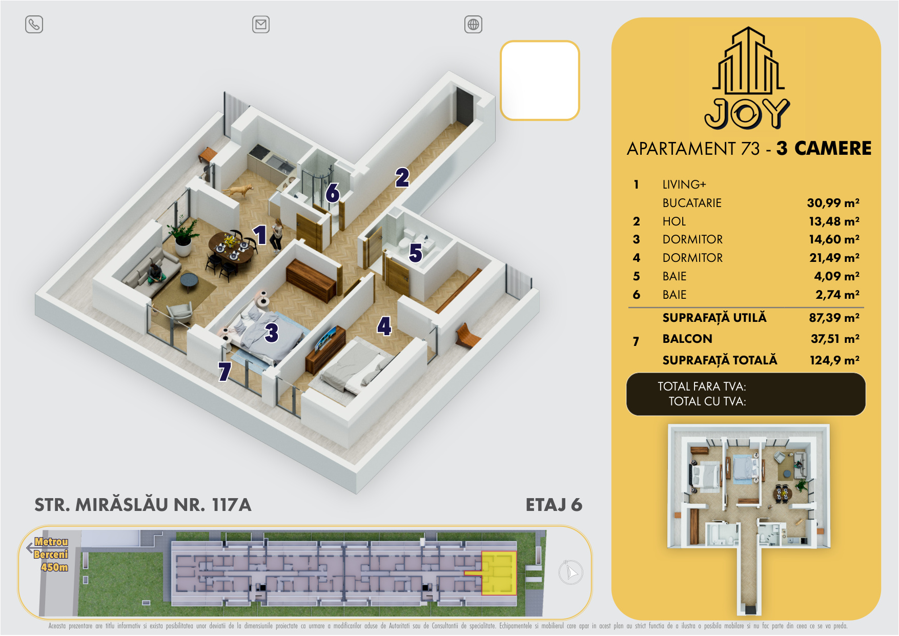 APARTAMENT 73 - 3 CAMERE