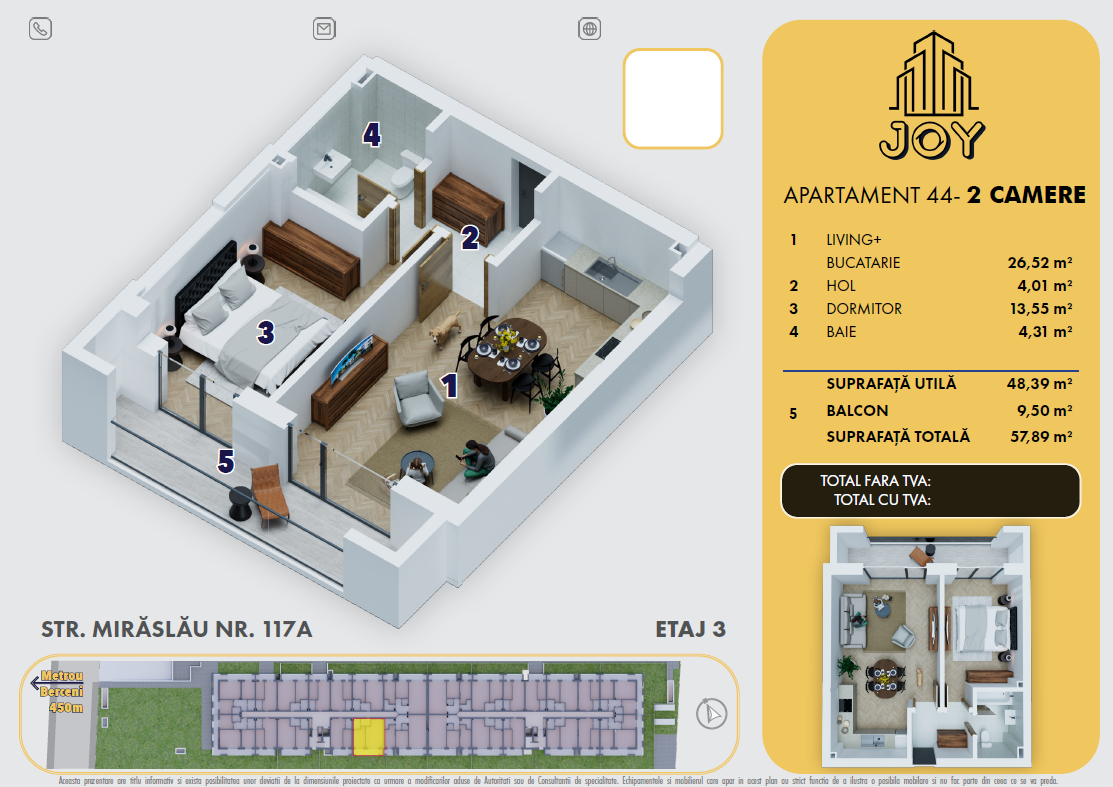APARTAMENT 44 - 2 CAMERE