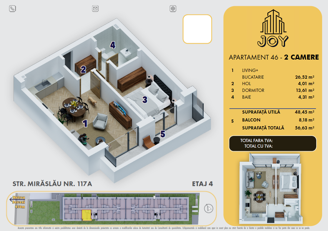 APARTAMENT 46 - 2 CAMERE